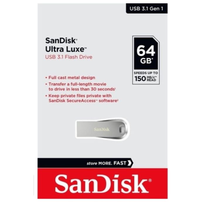 Флеш-накопичувач SanDisk USB 3.1 Ultra Luxe 64Gb (150Mb/s) (SDCZ74-064G-G46)