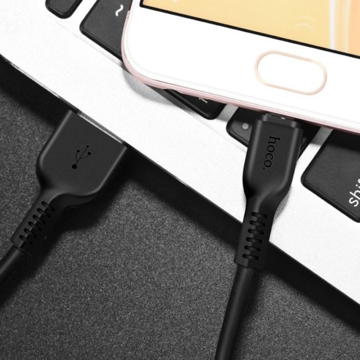 Кабель HOCO X20 USB to Micro 2A, 3m, PVC, TPE connectors, Black (6957531068945)