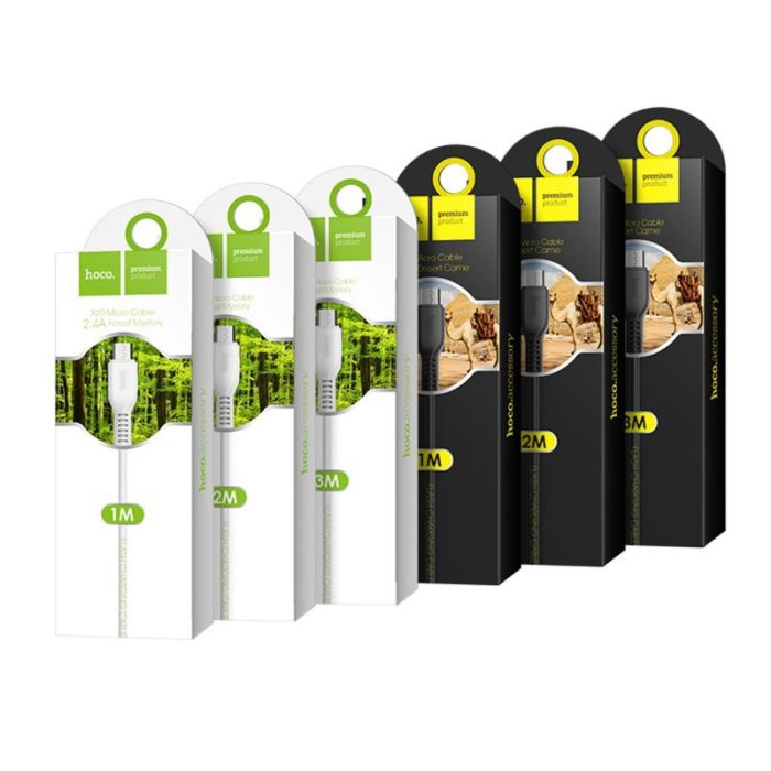 Кабель HOCO X20 USB to Micro 2A, 3m, PVC, TPE connectors, Black (6957531068945)