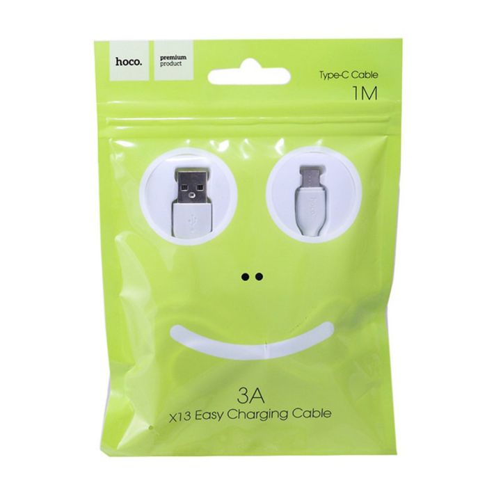 Кабель HOCO X13 USB to Type-C 3A, 1m, PVC, PVC connectors, White (6957531061199)