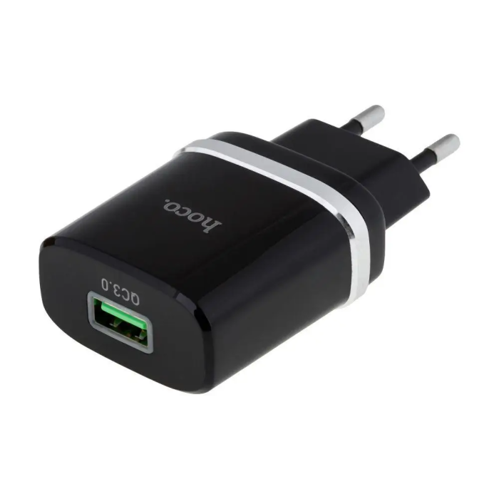 Мережевий зарядний пристрій HOCO C12Q Smart QC3.0 charger 18W Black (6931474716255)