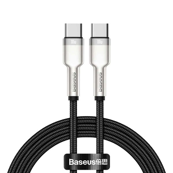 Кабель Baseus Cafule Series Metal Data Cable Type-C to Type-C 100W 2m Black (CATJK-D01)