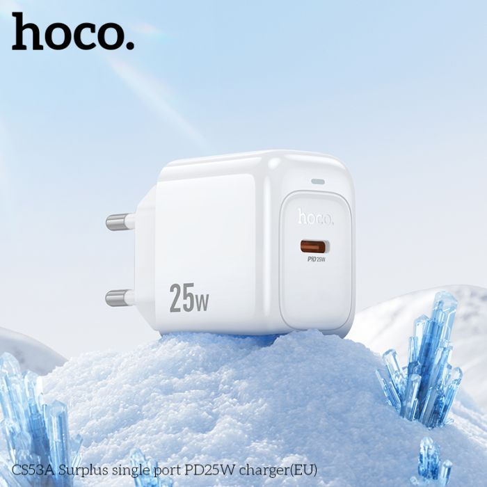 Мережевий зарядний пристрій HOCO CS53A Surplus single port PD25W charger White (6942007631488)