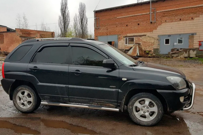 Боковые трубы (2 шт., нержавейка) для Kia Sportage 2004-2010 гг