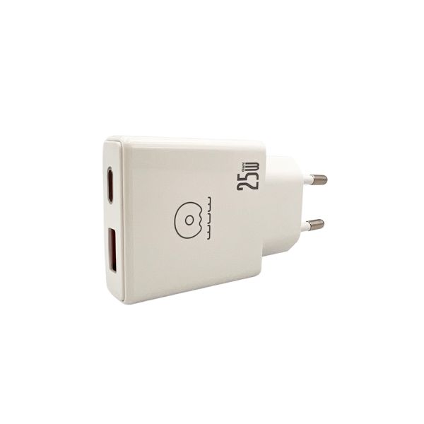 Мережевий зарядний пристрій WUW-C217 PD 25W USB A + Type-C white (C217)