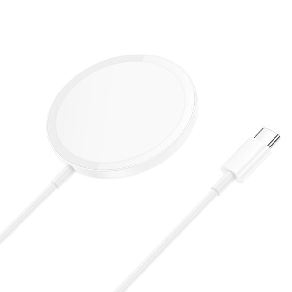 Бездротовий зарядний пристрій HOCO CW52 Enjoy magnetic wireless fast charging White (6942007611374)