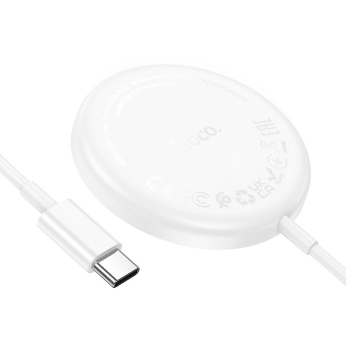 Бездротовий зарядний пристрій HOCO CW52 Enjoy magnetic wireless fast charging White (6942007611374)
