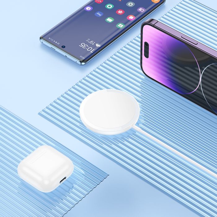 Бездротовий зарядний пристрій HOCO CW52 Enjoy magnetic wireless fast charging White (6942007611374)