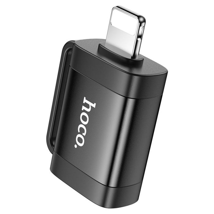Адаптер HOCO UA31A iP male to USB female OTG adapter Black (6942007628082)