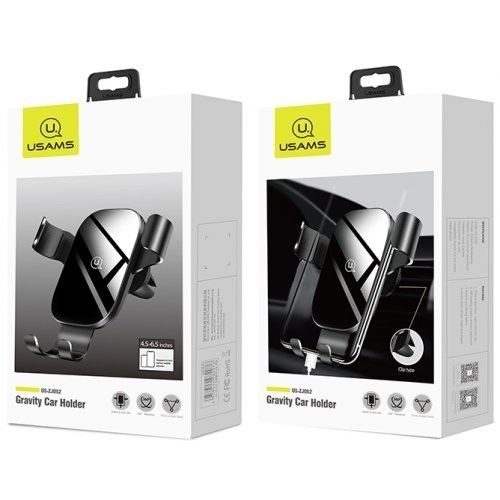 Автотримач для телефона Usams US-ZJ052 Gravity Car Holder Black (ZJ52ZJ01)
