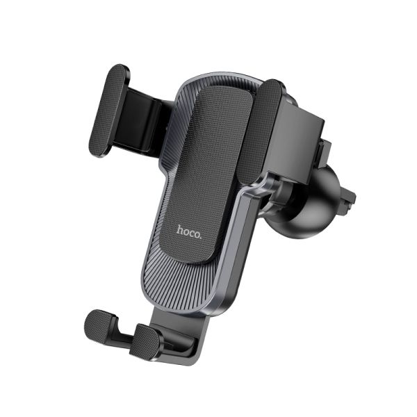 Автотримач для телефона HOCO CA103 vertical and horizontal air outlet gravity car holder Black Metal Gray (6931474766229)