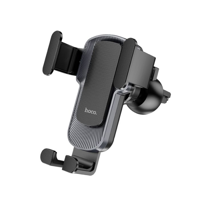 Автотримач для телефона HOCO CA103 vertical and horizontal air outlet gravity car holder Black Metal Gray (6931474766229)