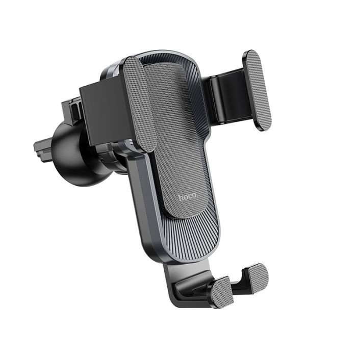 Автотримач для телефона HOCO CA103 vertical and horizontal air outlet gravity car holder Black Metal Gray (6931474766229)