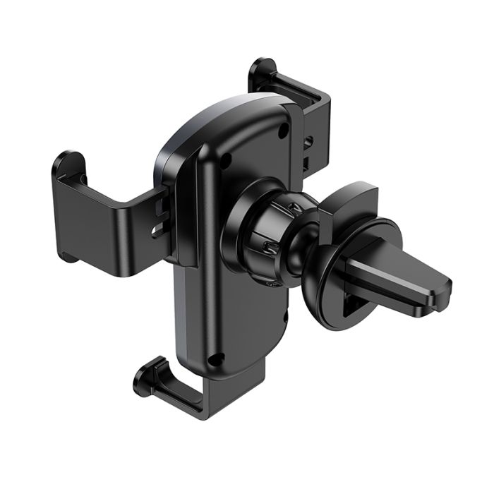 Автотримач для телефона HOCO CA103 vertical and horizontal air outlet gravity car holder Black Metal Gray (6931474766229)