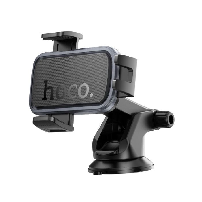 Автотримач для телефона HOCO H79 Vista push-type car holder (center console) Black Metal Gray (6942007647892)