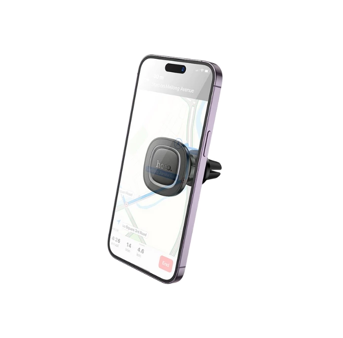 Автотримач для телефона HOCO H72 Crown magnetic car holder (air outlet) Black Metal Gray (6942007646871)
