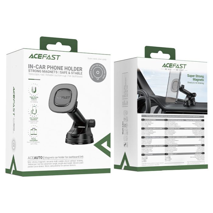 Автотримач для телефона ACEFAST D45 magnetic car holder for dashboard Black (6974316284093)