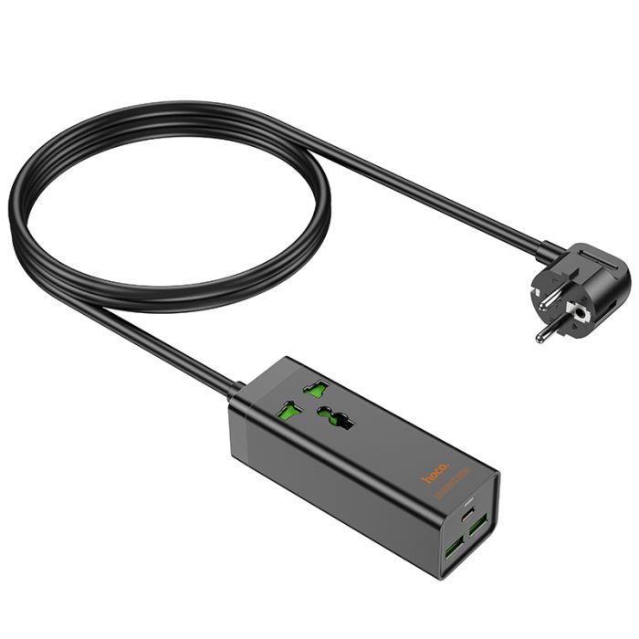 Мережевий подовжувач HOCO AC9A Talent PD30W(1C2A with 1 socket) desktop charger Black (6942007601634)