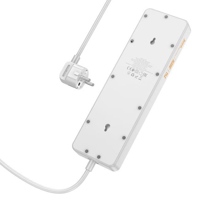 Мережевий подовжувач HOCO  AC13A Talento 5-position socket(1C3A) (1,5 m) White (6942007607148)