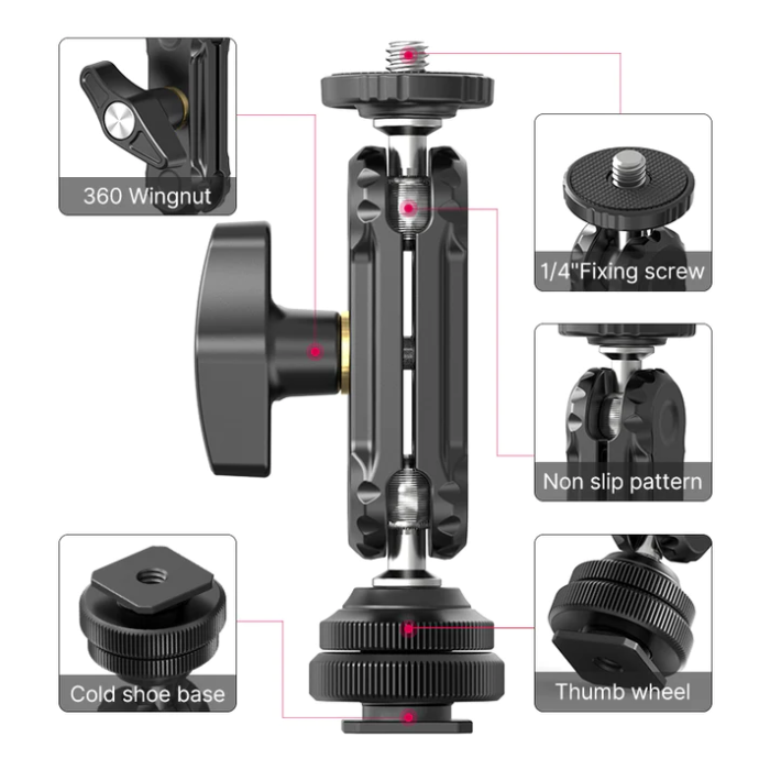 Шарнірне кріплення Ulanzi R098 Double Ball Heads with Code Shoe Mount (UV-2954 R098) (2954)