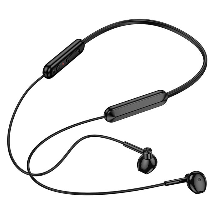 Бездротові спортивні навушники BOROFONE BE70 Light neck-hanging BT earphones obsidian black (6941991117046)