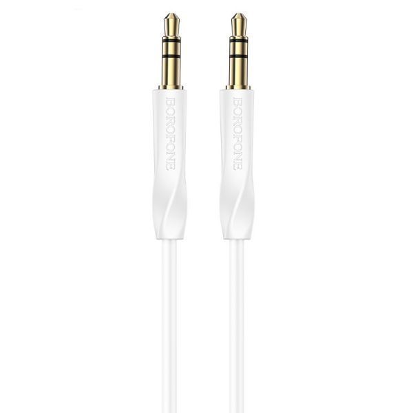 Аудіокабель BOROFONE BL16 3.5mm male to 3.5mm male, PVC, 1m, White (6974443389173)