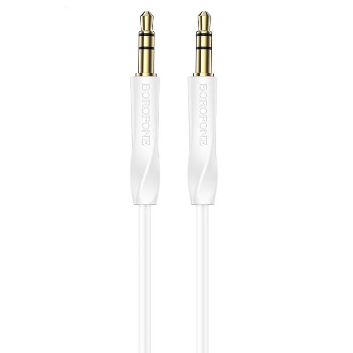 Аудіокабель BOROFONE BL16 3.5mm male to 3.5mm male, PVC, 1m, White (6974443389173)