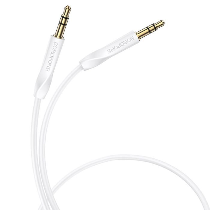 Аудіокабель BOROFONE BL16 3.5mm male to 3.5mm male, PVC, 1m, White (6974443389173)