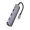 USB-хаб HOCO HB27 Type-C multi-function converter(HDTV+USB3.0+USB2.0*2+PD) Metal Gray (6931474769329)