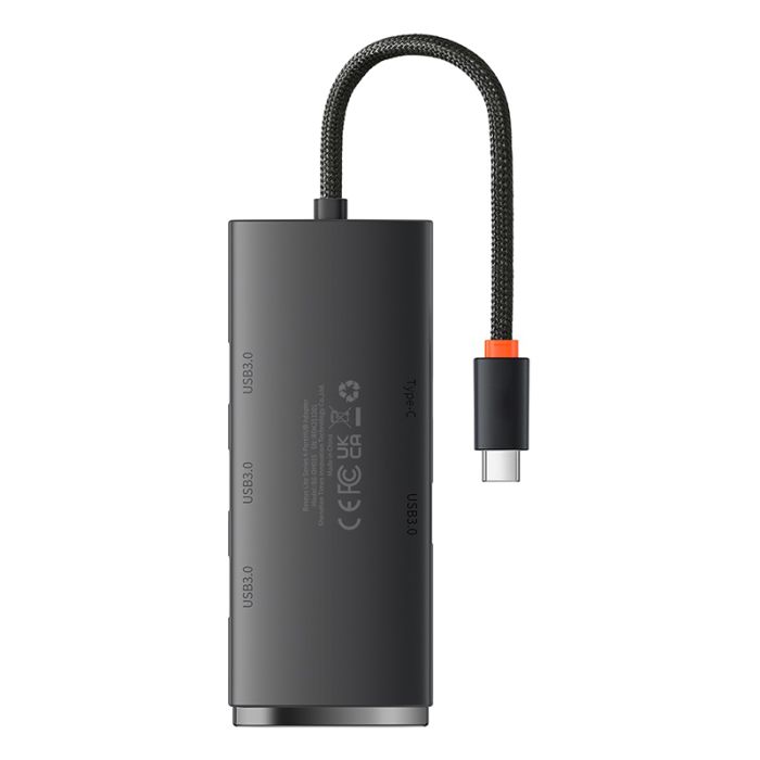 USB-хаб Baseus Lite Series 4-Port Type-C HUB Adapter (Type-C to USB 3.0*4) 25cm Black (WKQX030301)