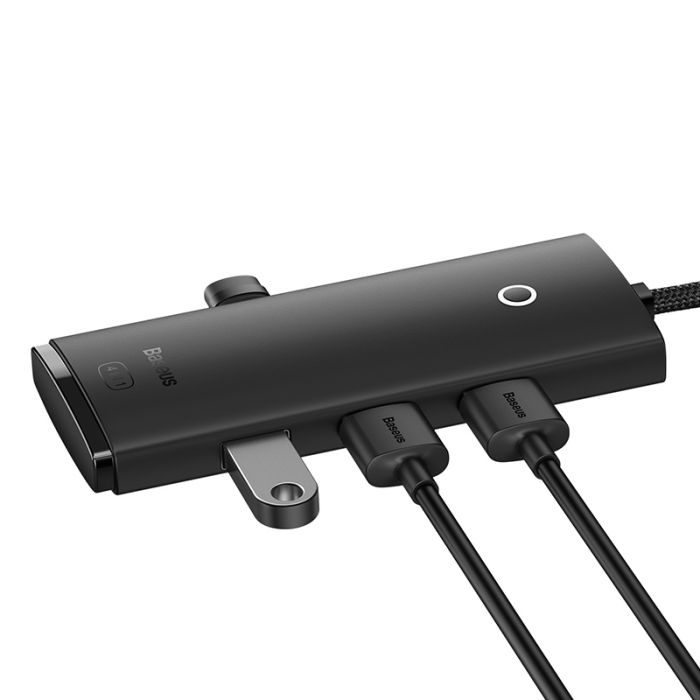 USB-хаб Baseus Lite Series 4-Port Type-C HUB Adapter (Type-C to USB 3.0*4) 25cm Black (WKQX030301)