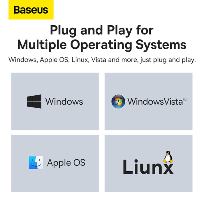 USB-хаб Baseus Lite Series 4-Port Type-C HUB Adapter (Type-C to USB 3.0*4) 25cm Black (WKQX030301)