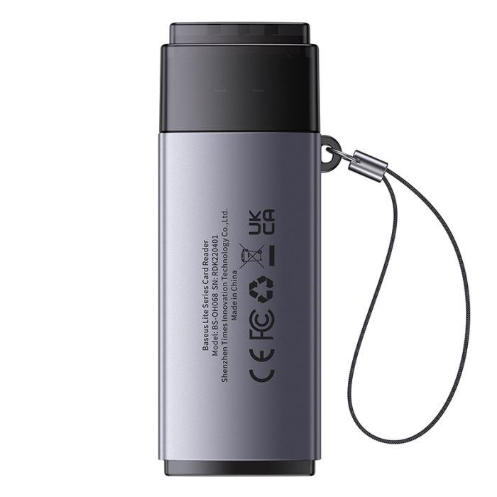 Кардрідер Baseus Lite Series USB-A  to SD/TF Card Reader  Grey (WKQX060013)