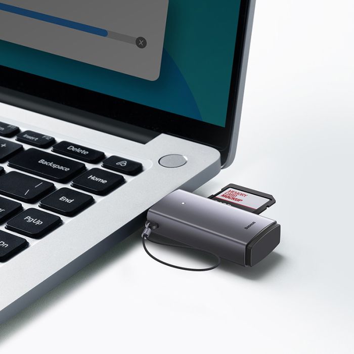 Кардрідер Baseus Lite Series USB-A  to SD/TF Card Reader  Grey (WKQX060013)