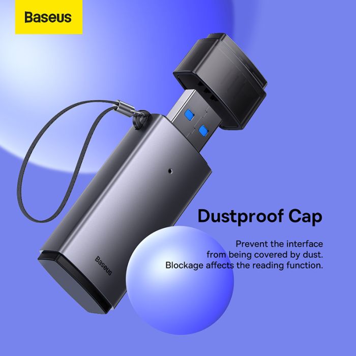 Кардрідер Baseus Lite Series USB-A  to SD/TF Card Reader  Grey (WKQX060013)