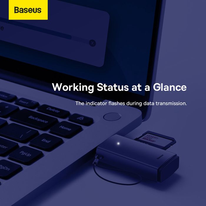 Кардрідер Baseus Lite Series USB-A  to SD/TF Card Reader  Grey (WKQX060013)