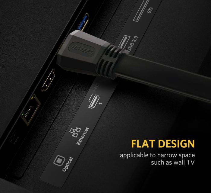 Кабель UGREEN ED015 HDMI Flat Cable 5m (UGR-50821) (UGR-50821)