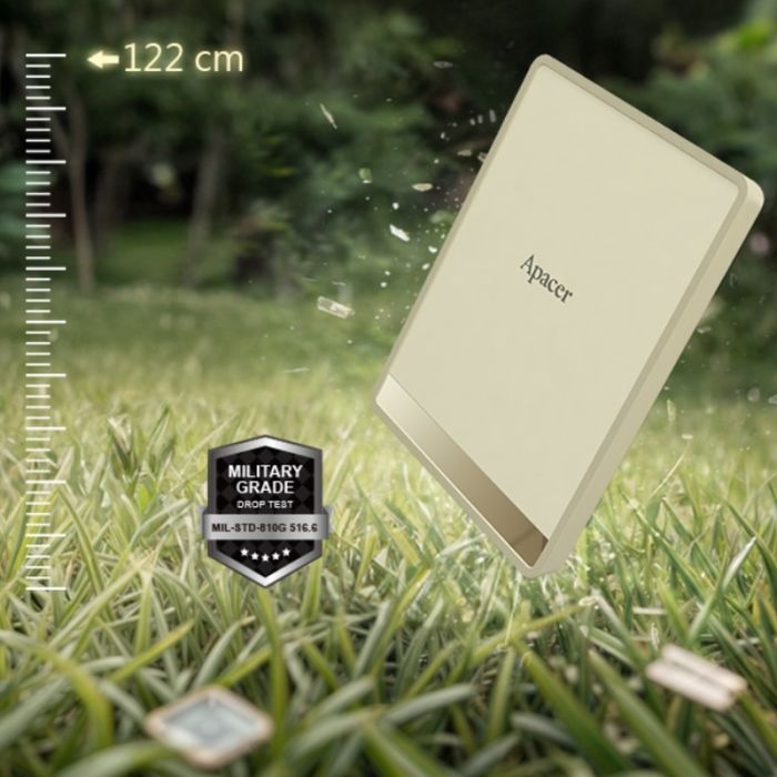 Портативний SSD Apacer AS724 512 GB USB 3.2 Gen.2 Type-C Read/Write 500MB/s Cream (AP512GAS724C-1)