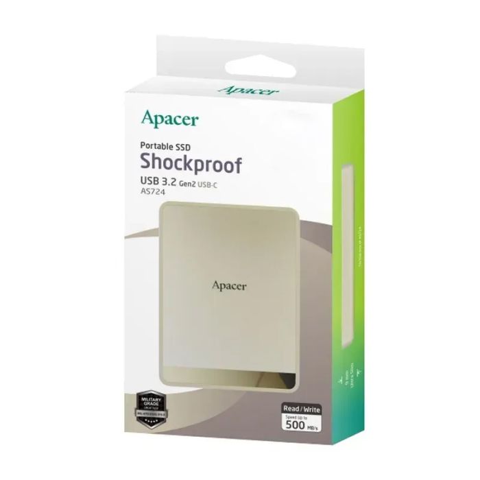 Портативний SSD Apacer AS724 1TB USB 3.2 Gen.2 Type-C Read/Write 500MB/s Cream (AP1TBAS724C-1)