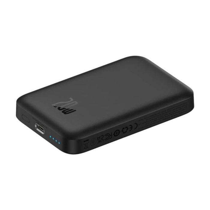 Зовнішній акумулятор Baseus Magnetic Mini Air Wireless Fast Charge Power Bank 6000mAh 20W Cluster Black（With Simple Series Charging Cable Type-C to (P10059002113-00)