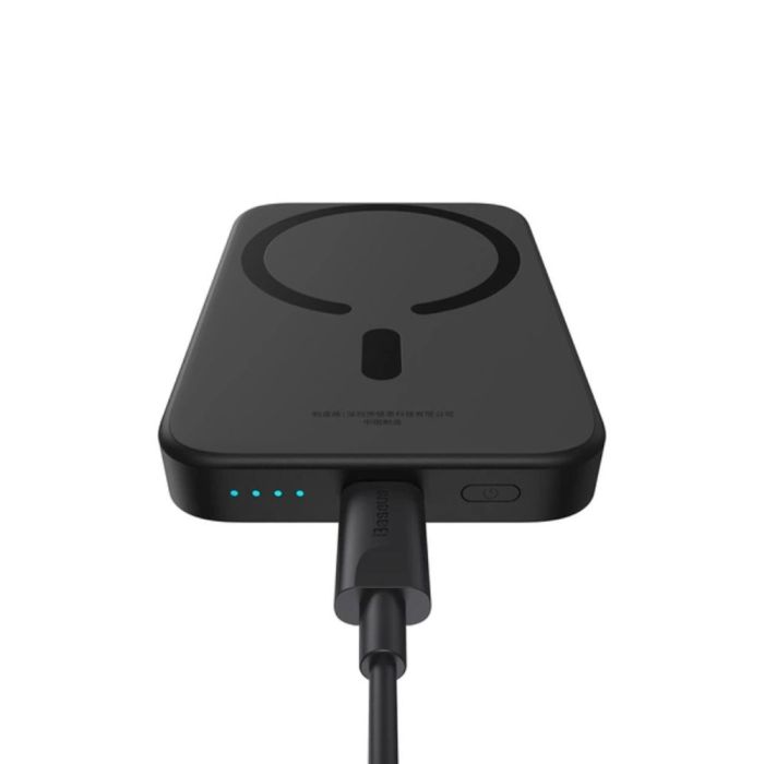Зовнішній акумулятор Baseus Magnetic Mini Air Wireless Fast Charge Power Bank 6000mAh 20W Cluster Black（With Simple Series Charging Cable Type-C to (P10059002113-00)