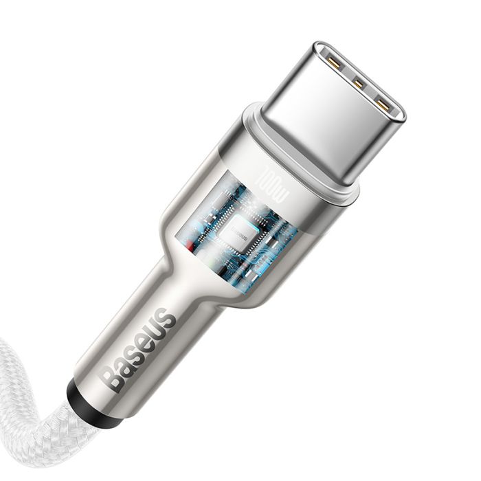 Кабель Baseus Cafule Series Metal Data Cable Type-C to Type-C 100W 1m White (CATJK-C02)