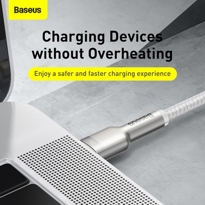 Кабель Baseus Cafule Series Metal Data Cable Type-C to Type-C 100W 1m White (CATJK-C02)