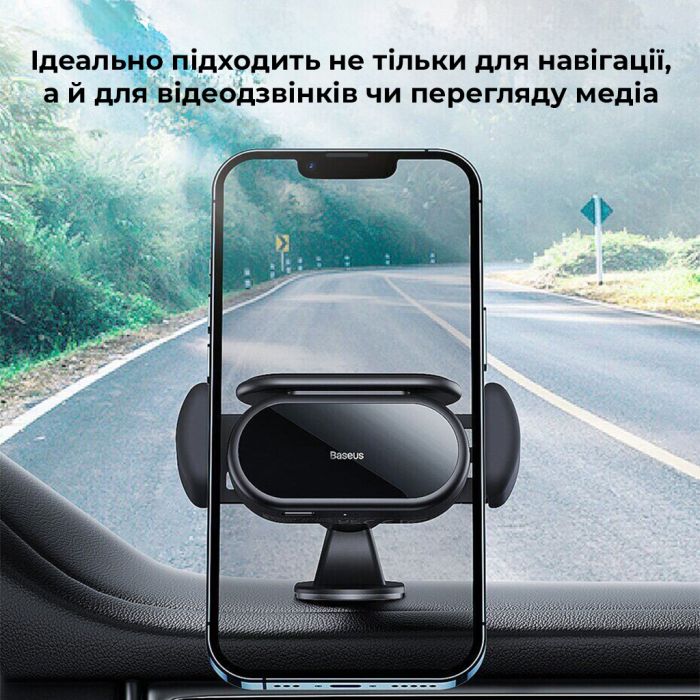 Автотримач для телефона Baseus Steel Cannon pro Solar Electric Car Mount Black (SUGP010001)