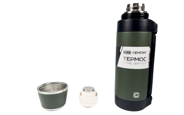 Термос 1,5 л Travel Gray зелений 960666-IS