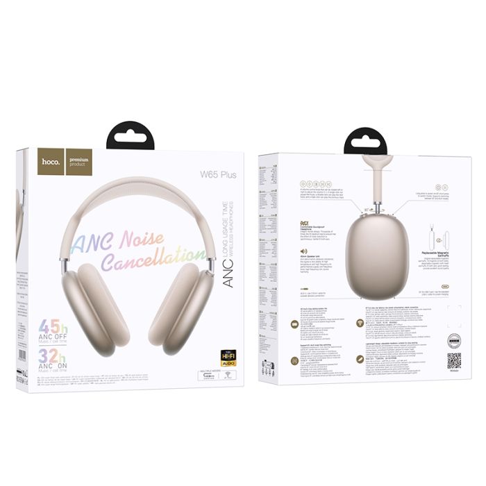 Бездротові накладні навушники HOCO W65 Plus Happy ANC BT headphones Star Color (6942007650410)