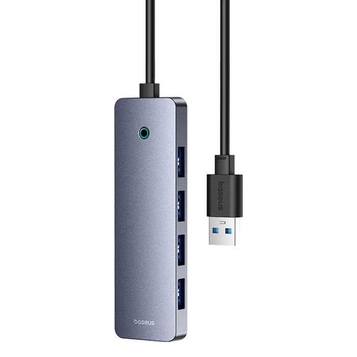 USB-хаб Baseus UltraJoy Series 4-Port  HUB Lite 50cm Space Grey（USBA to USB3.0*4+Type-C5V） (B0005280B811-01)