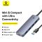 USB-хаб Baseus UltraJoy Series 4-Port  HUB Lite 50cm Space Grey（USBA to USB3.0*4+Type-C5V） (B0005280B811-01)