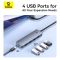 USB-хаб Baseus UltraJoy Series 4-Port  HUB Lite 50cm Space Grey（USBA to USB3.0*4+Type-C5V） (B0005280B811-01)
