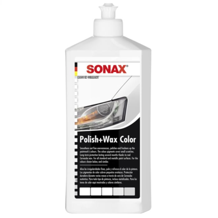 Цветной полироль с воском белый 250 мл SONAX Polish&Wax Color (296041)